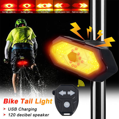 🚲 Luz Trasera de Bicicleta con Intermitentes y Mando Inalámbrico