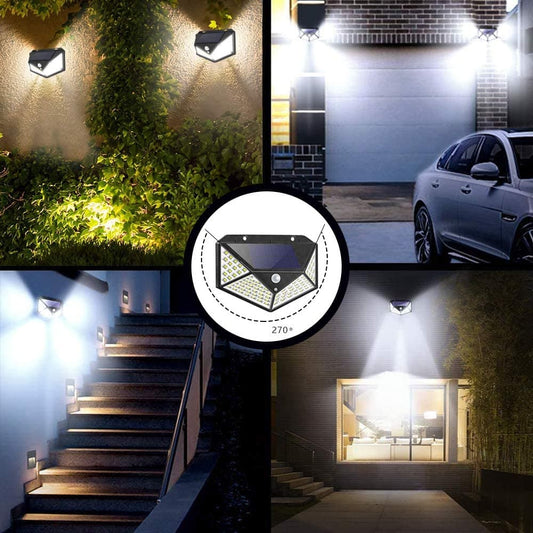 ☀️ Luz Solar de Pared con Sensor de Movimiento y 140 LED