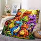 🎉Christmas Sale - ONLY ￡7.99 !!🎅🎄Soft Throw Blanket Cute Smiling Dinosaurs HD Digital Print Flannel🦕🔥