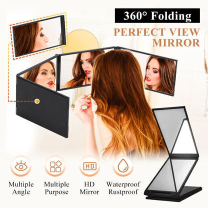 💥Espejo plegable de 360° para autocorte y maquillaje – vista trasera disponible