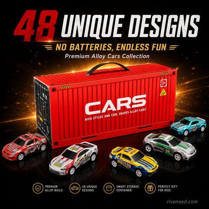 🎁Set de 48 minicoches de retroceso con garaje incorporado