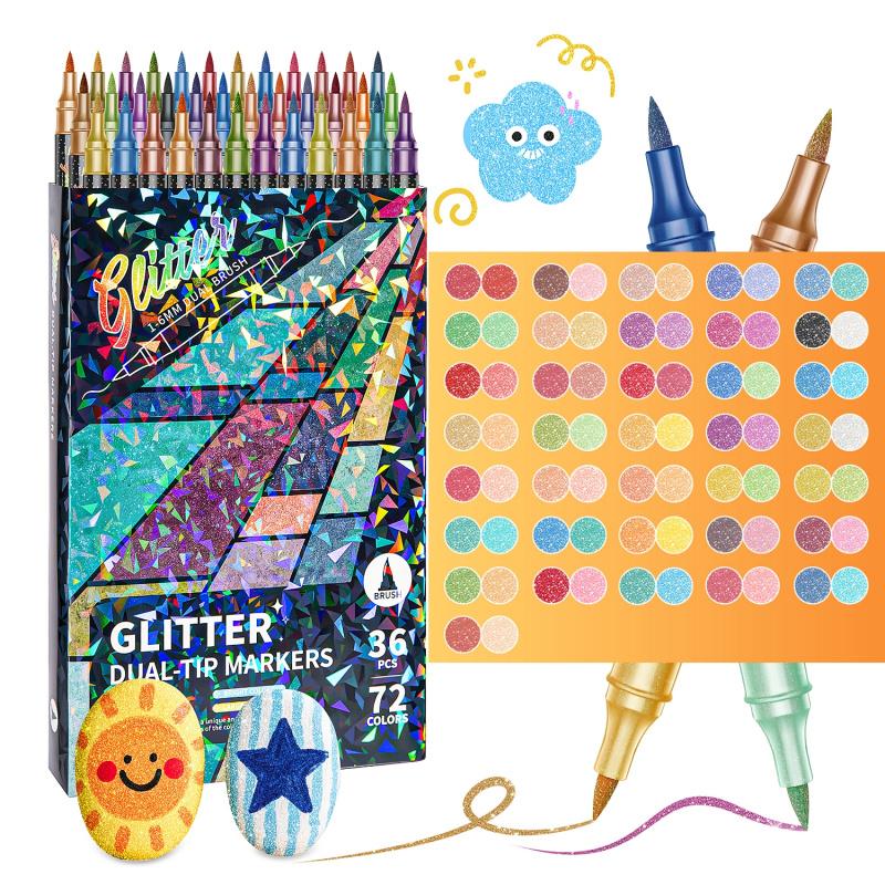 🎨 Rotuladores de Pincel con Efecto Glitter – 24/48/72/96 Colores - imagen 3
