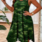 Vestido de mujer de tirantes anchos para primavera/verano, elegante vestido sin mangas de corte A, estampado de camuflaje, bajo irregular, ropa informal para fiestas.