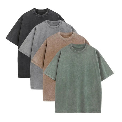 👕 Playera para Hombre Estilo Americano – Lavado Vintage, Corte Holgado Oversize, Antidesvanecimiento, Tallas M-3XL, Multicolor