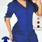 Vestido camisero de manga corta con botones para mujer
