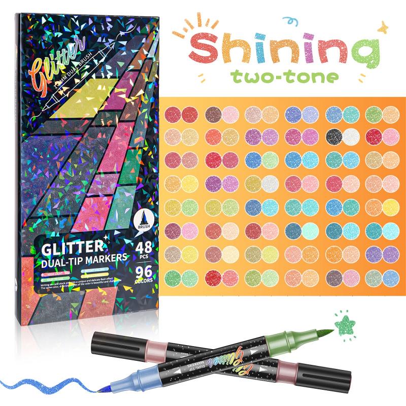 🎨 Rotuladores de Pincel con Efecto Glitter – 24/48/72/96 Colores - imagen 4