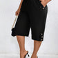 Pantalones elegantes de talla grande, color liso, cintura elástica, corte ajustado, 7/8, bolsillos inclinados, cómodos y elásticos para mujer.