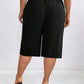 Pantalones elegantes de talla grande, color liso, cintura elástica, corte ajustado, 7/8, bolsillos inclinados, cómodos y elásticos para mujer.