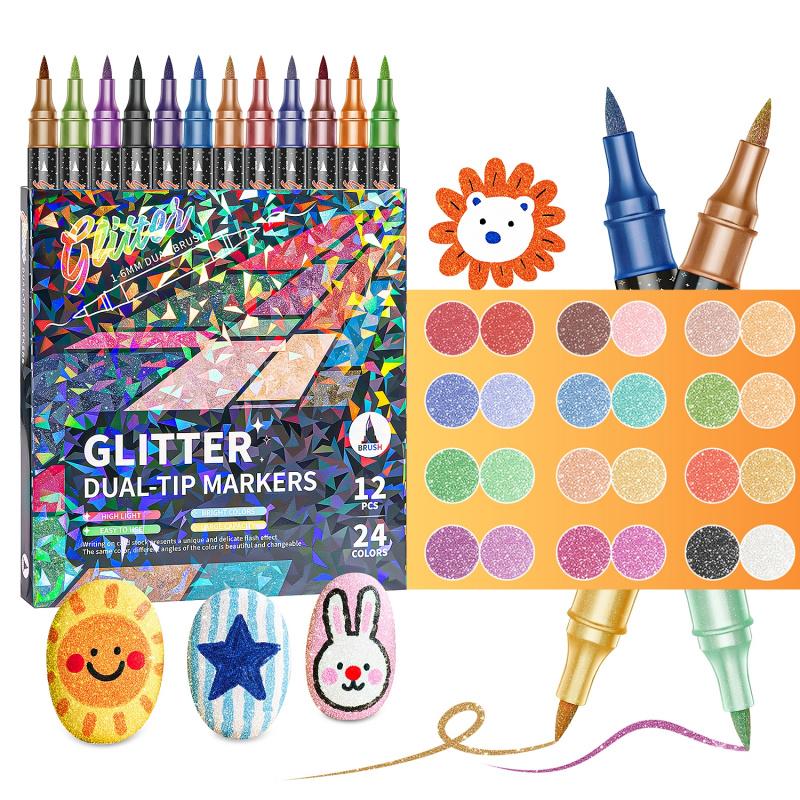 🎨 Rotuladores de Pincel con Efecto Glitter – 24/48/72/96 Colores - imagen 1