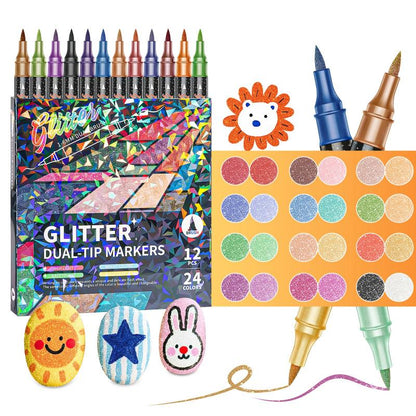 🎨 Rotuladores de Pincel con Efecto Glitter – 24/48/72/96 Colores - imagen 1