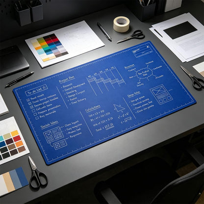 🖥️¡AHORA CON UN 50 % DE DESCUENTO! Alfombrilla de escritorio grande reutilizable en la que se puede escribir: bloc de trabajo creativo y multifuncional para la planificación, alfombrilla de escritorio borrable ideal para bocetos