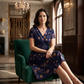 👗Vestido de mujer con cuello en V, estampado floral y cintura retorcida