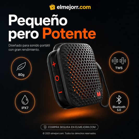 Altavoz Bluetooth portátil MONSTER M3, sonido estéreo TWS, resistente al agua IPX7, altavoz portátil con clip magnético, altavoz inalámbrico ultraportátil de 80 g para exteriores, viajes, camping y trabajo - Ofertas de 2026 para ti