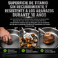 Sartén antiadherente sin revestimiento, forjada a mano. 🍳 [Resistente a los arañazos] Resistente a la lana de acero. Resistente a las espátulas metálicas.