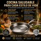 Sartén antiadherente sin revestimiento, forjada a mano. 🍳 [Resistente a los arañazos] Resistente a la lana de acero. Resistente a las espátulas metálicas.