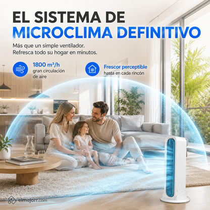 【Enfría toda la habitación en 90 segundos】Ventilador de torre, utilizable de pie o tumbado, aire acondicionado