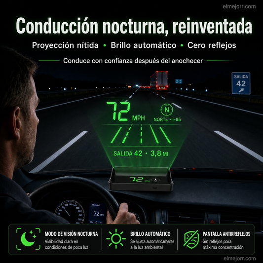 Pantalla de visualización frontal (HUD) Auto-GPS Tacómetro digital