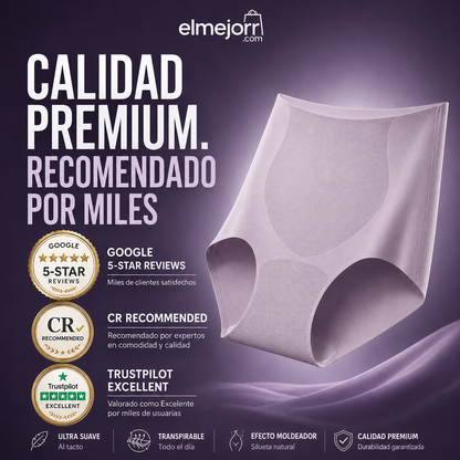 Braguitas sin costuras de cobertura total para mujer con entrepierna de algodón.