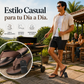 Chanclas de playa informales de verano, de piel auténtica y suela blanda.