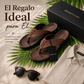 Chanclas de playa informales de verano, de piel auténtica y suela blanda.
