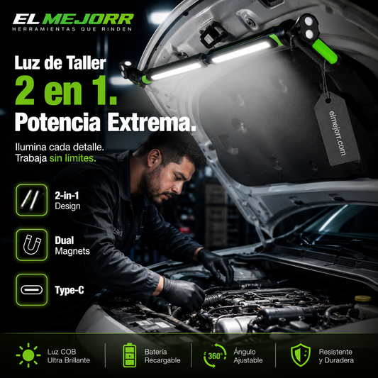 💖[Regalo para el Día del Padre] Tira de luz de trabajo recargable Linkax de 2400 lúmenes con conexión USB