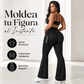Pantalones acampanados de cintura alta y elásticos para mujer