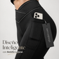 Pantalones acampanados de cintura alta y elásticos para mujer