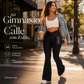 Pantalones acampanados de cintura alta y elásticos para mujer