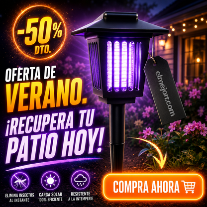 ☀️Lámpara solar antimosquitos ✨ – Lámpara de jardín con estaca, matainsectos UV y luz solar para senderos🦟🚫