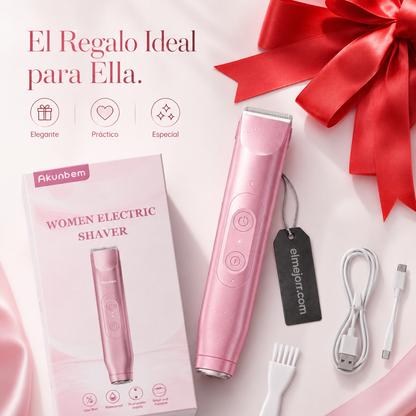 🌸Recortadora de bikini para mujer, afeitadora eléctrica recargable 2 en 1, eliminación indolora del vello corporal y facial.