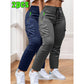 Pantalones de trabajo para mujer (2 piezas): largos, sin elásticos, con cintura ajustable con cordón para gimnasio, actividades al aire libre y uso diario.