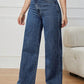 Jeans vintage ultralargos para mujer, diseño de bolsillo diagonal con botones, corte recto, pierna ancha, holgados, cintura alta, para todas las estaciones.