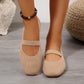 Zapatos tejidos estilo Mary Jane para mujer con tiras elásticas y diseño de punta cuadrada, bailarinas planas cómodas, adecuadas para usar en primavera y verano, elegantes pantuflas de mujer, diseño simple, mocasines de mujer livianos y cómodos.