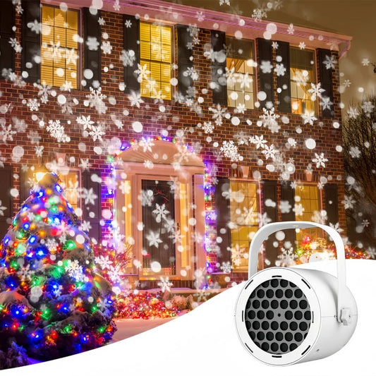 Proyector de patrón giratorio de luces LED de Navidad de copo de nieve al aire libre