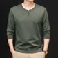 Sudadera con cuello en V y botones para hombre, agradable para la piel