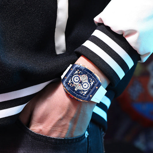 🌈Cyberpunk estilo futurista⌚Reloj de cuarzo multifuncional de moda para hombre