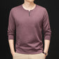 Sudadera con cuello en V y botones para hombre, agradable para la piel