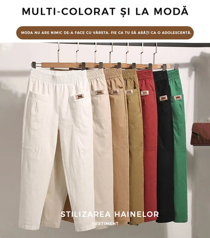 🧡Pantalones de algodón con cintura elástica para mujeres