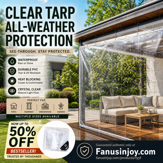 Lona Transparente de Uso Rudo 14 Mil, Impermeable y Reforzada