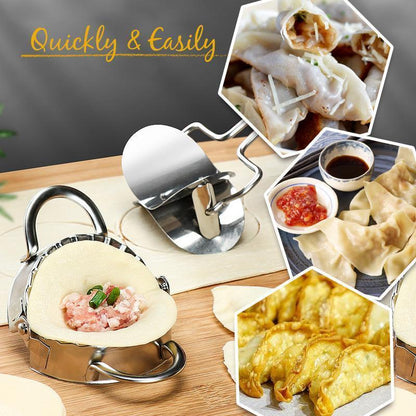 🔥¡Da forma a dumplings al instante! Molde antiadherente de acero inoxidable y cortador de masa