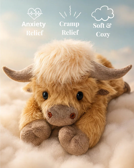 Nuevo juguete de regalo navideño 🐂🎁Lindo juguete de peluche de vaca de las Tierras Altas de dibujos animado