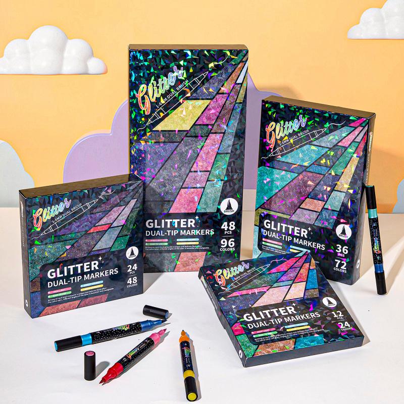 🎨 Rotuladores de Pincel con Efecto Glitter – 24/48/72/96 Colores - imagen 5