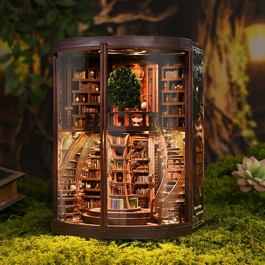 Kit de casa en miniatura para estantería y casa de muñecas, bricolaje, con pequeños rompecabezas de madera, perfecto para manualidades creativas y exhibición en estante
