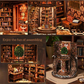 Kit de casa en miniatura para estantería y casa de muñecas, bricolaje, con pequeños rompecabezas de madera, perfecto para manualidades creativas y exhibición en estante