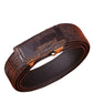 Cinturón de cuero genuino con hebilla automática para hombre, de alta calidad y de primera calidad.