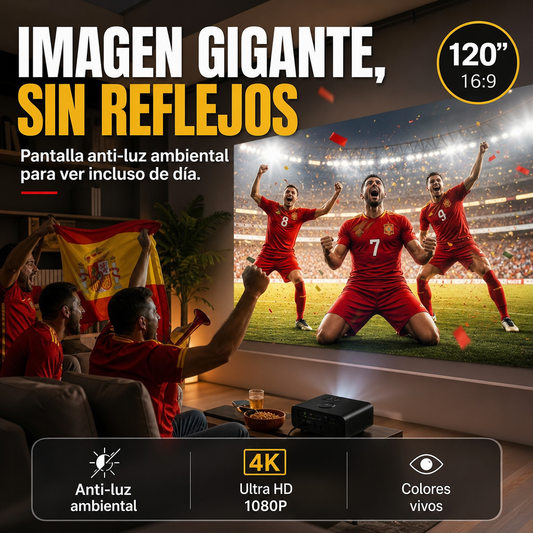 🔥Oferta especial 2026🔥Pantalla gigante portátil para cine al aire libre - Proyección 4K HD con soporte ajustable para fiestas al aire libre 🌟🌙
