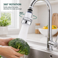 Filtro aireador de grifo giratorio de 360°, filtración de 6 capas, 3 modos de flujo de agua, diseño a prueba de salpicaduras, adecuado para lavar frutas y verduras en el fregadero de la cocina.