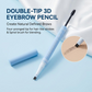Lápiz de cejas mini 2 en 1 resistente al agua y gel de cejas con color: herramientas de maquillaje de cejas de larga duración para crear líneas naturales y realistas que imitan el vello.