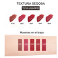Lápiz labial satinado mate y de larga duració