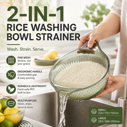 📢📢50 % DE DESCUENTO y en stock⏰ Lava el arroz sin perder ni un grano: colador de malla fina con asa. En stock en el Reino Unido